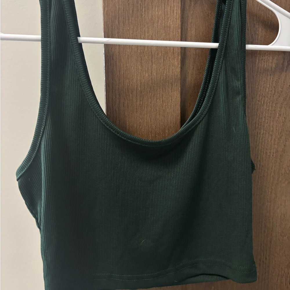 Forest Green Ribbed Top